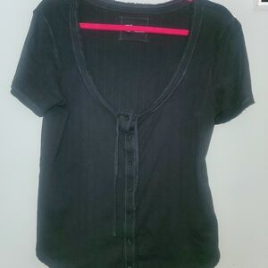 Aerie Black Short Sleeve Top